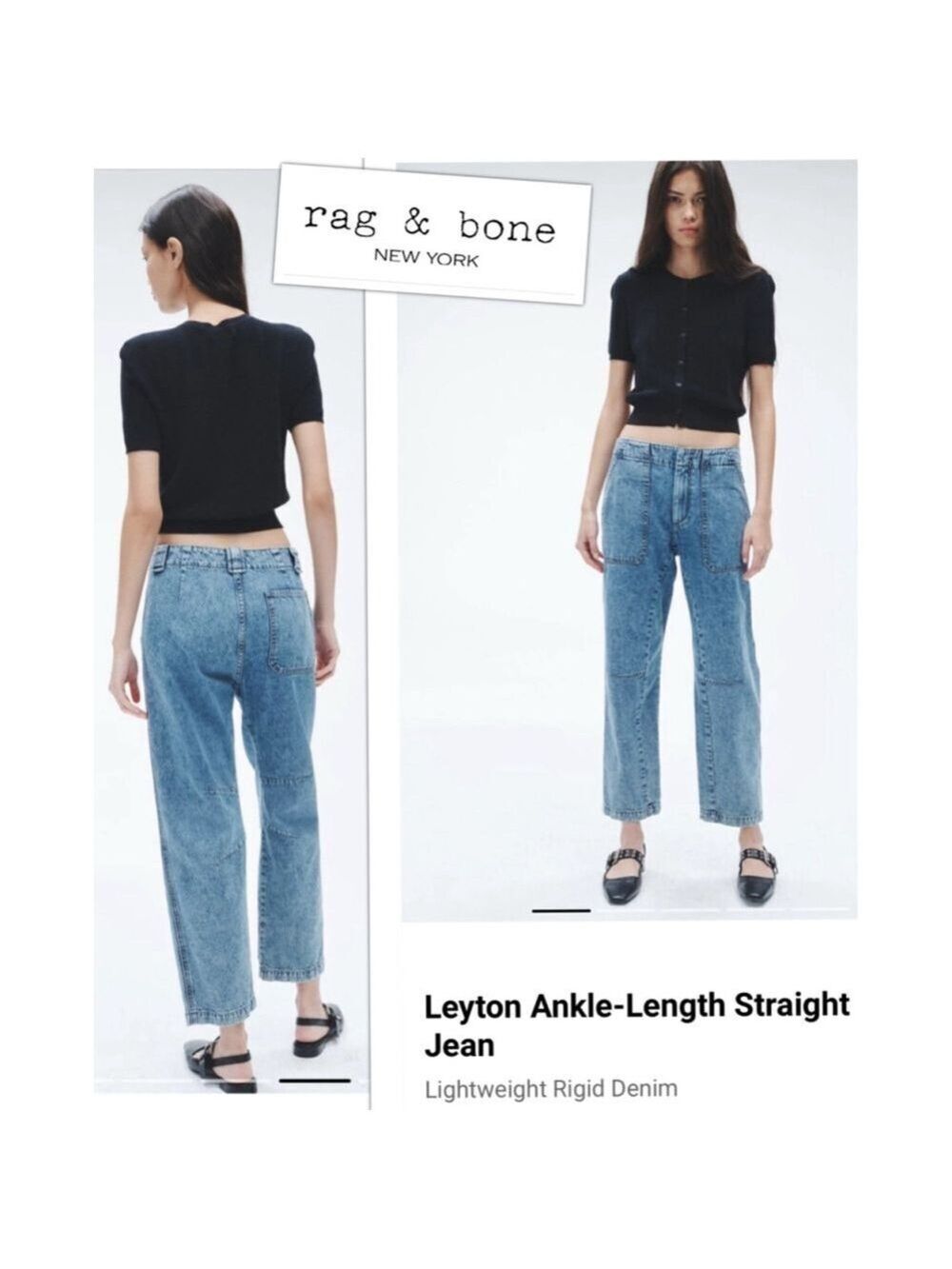 Rag & Bone Y2K Loose Fit Lightweight Denim Leyton Ankle Jeans women’s 8